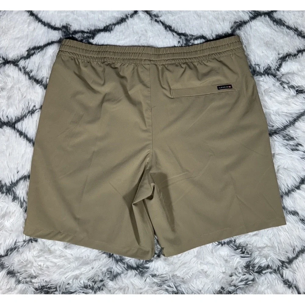 QUIKSILVER‎ Seaside Elastic Waist Hybrid Swim Shorts Khaki Men's Sz L *NEW* $50
